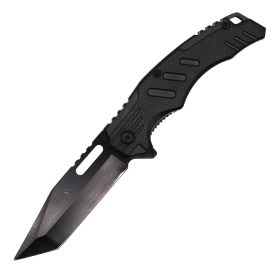 Spring Assisted 4.75" Tanto Blade Knife With ABS Handle