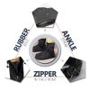 Black Waterproof Shoe Covers for Rain 2XL. 4 Pack PVC Waterproof Boot Covers for Men, Women. Nonslip Rain Covers for Shoes. Side Zip, Rubber Soil