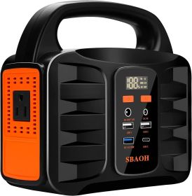 150W Portable Power Station, 155Wh 42000mAh Outdoor Solar Generator 110V AC DC Port, Used For Home Backup, Outdoor RV Camping, Emergency Lithium (Color: Black)