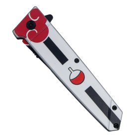 9" Spring Assisted Anime Knife with Tanto Blade (Color: Red and Black)